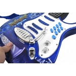 Dětská rocková elektrická kytara na baterie + zesilovač a mikrofon Blue 