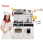 Derrson XL dřevěná kuchyňka se světly a zvuky bílá W5183