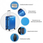 Monzana 107196 Sada cestovních kufrů s tvrdým obalem, ABS, modrá, 40l, 80l, 105l